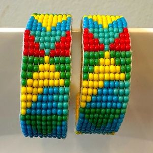 Seed Bead Hoop Earrings